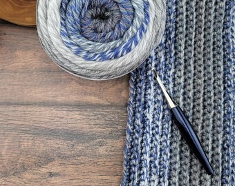 Ribbed Scarf Pattern - Back To Basics - Worsted Yarn - Beginner - Pattern PDF