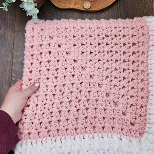 Easy Crochet Baby Blanket Pattern, Super Bulky Yarn, Cozy Across the Square Design - Pattern PDF