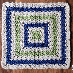 Endless Afghan Square Crochet Pattern, Advanced Beginner Aran Afghan Block - Pattern PDF