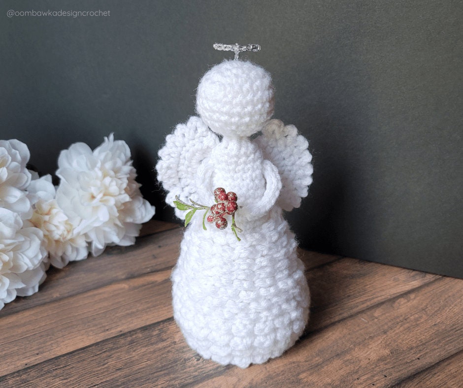 38 Crochet Patterns Inspired by Angels: Heavenly, Whimsical, and Giftable Crochet Ideas 31 Holly Christmas Angel