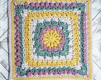Easy Granny Square Afghan Block Pattern PDF - A Little Bit Of This - Aran Yarn