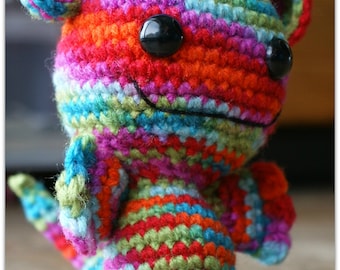 Virkat Lilla Monster Amigurumi Mönster PDF - Easy Aran Yarn