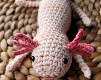 Amigurumi axolotl facile au crochet, animal en peluche mignon, fil DK - motif PDF uniquement