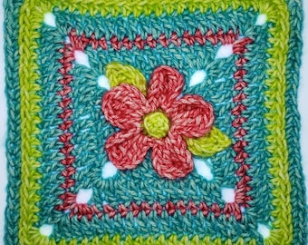 5 Petal Flower Afghan Square Pattern - Intermediate - Sport Yarn - PDF Pattern Only