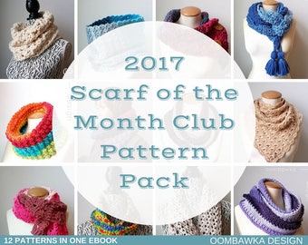 2017 Scarf of the Month Club Pattern Pack