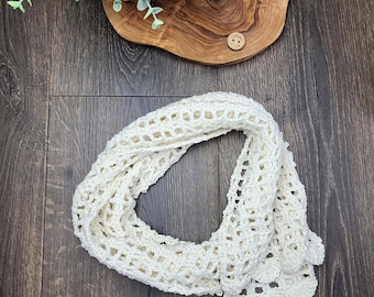 Soft Cotton Openwork Scarf Crochet Pattern PDF