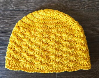 Sunshine Hat Pattern PDF - Easy Aran Yarn Beanie Toque - Pattern Only