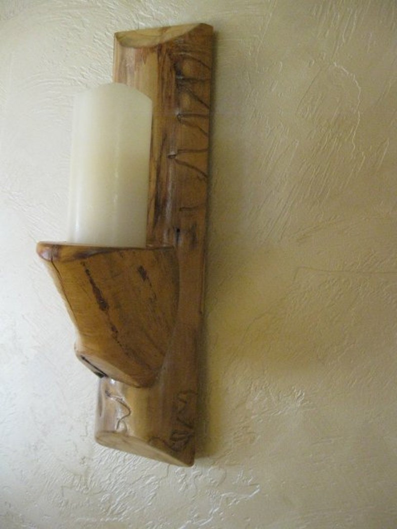 Aspen Log Wood Wall Sconce