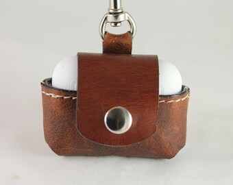 Airpod Pro leather Case. Leather keychain clip for Apple Air Pod Pro.