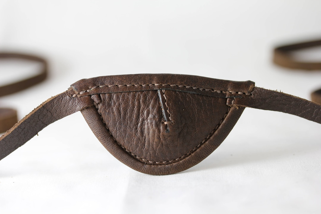 Slim, Brown, Convex - Leather Eye Patch - Etsy