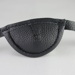 Slim, Convex, Black, Eyepatch W/ Buckle - leather eye patch