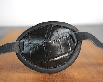 Alligator stamped leather eye patch - Classic Leather Eyepatch- Free shipping US only
