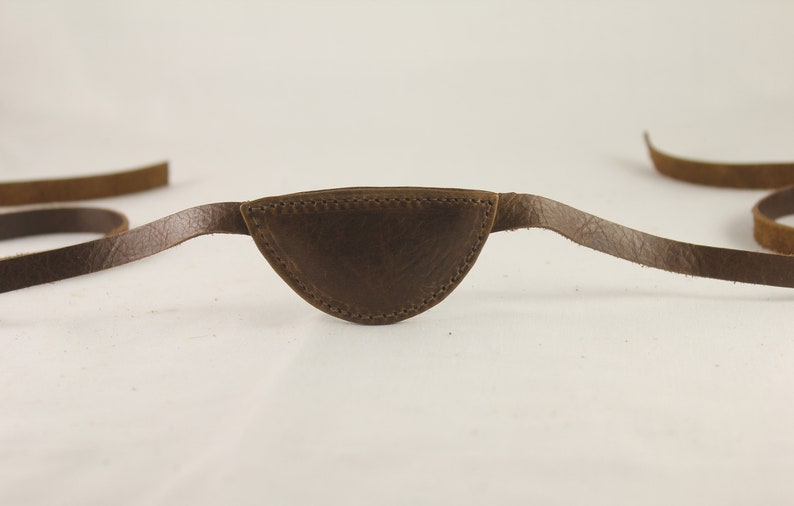 Slim Black/brown Flat Leather Eye Patch Etsy