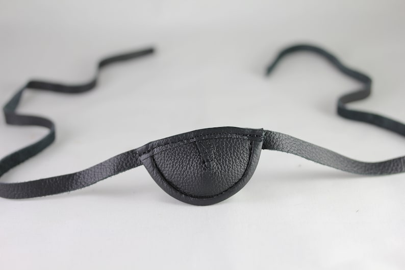 Slim Convex Black Eyepatch Leather Eye Patch Etsy