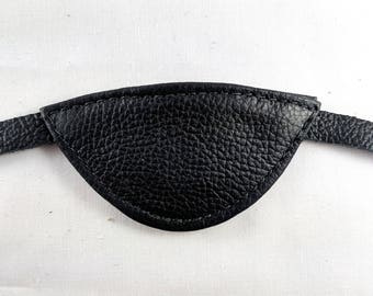 Slim, black/brown flat - leather eye patch