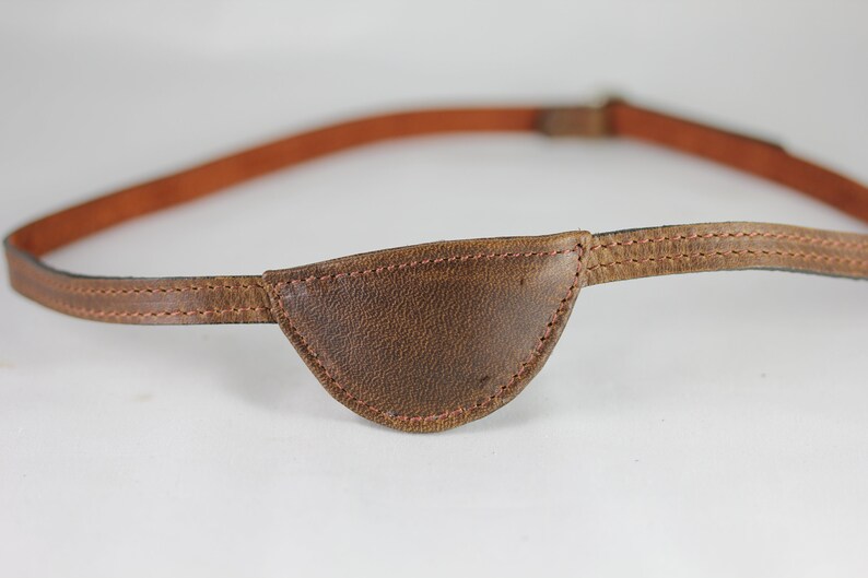 Slim Flat Eyepatch Leather Eye Patch With Drings Etsy