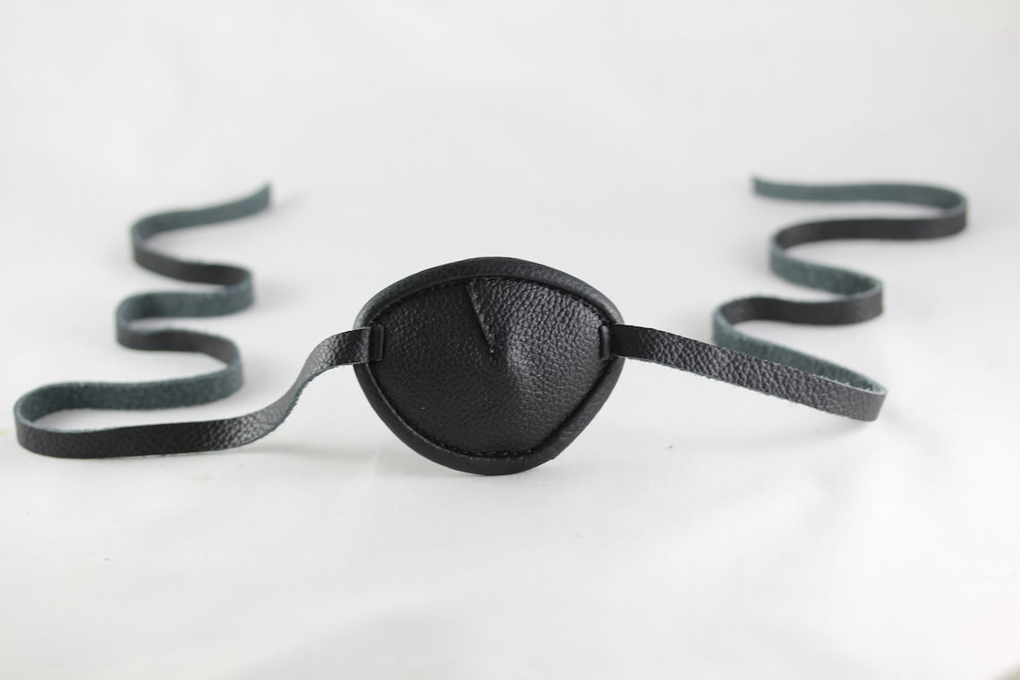 Classic leather eye patch Black Etsy