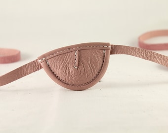 Slim, Pink, Concave - leather eye patch