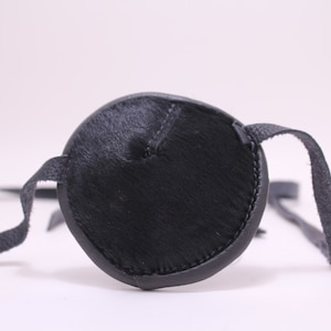Black, hair-on leather eye patch
