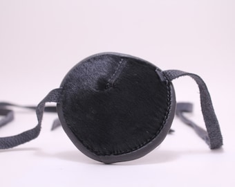 Black, hair-on leather eye patch