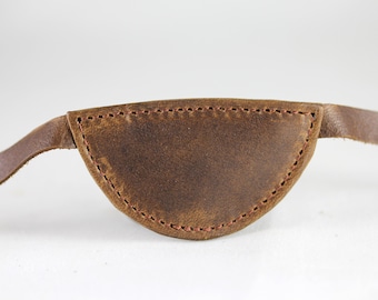 Leather eye patch - Slim, flat