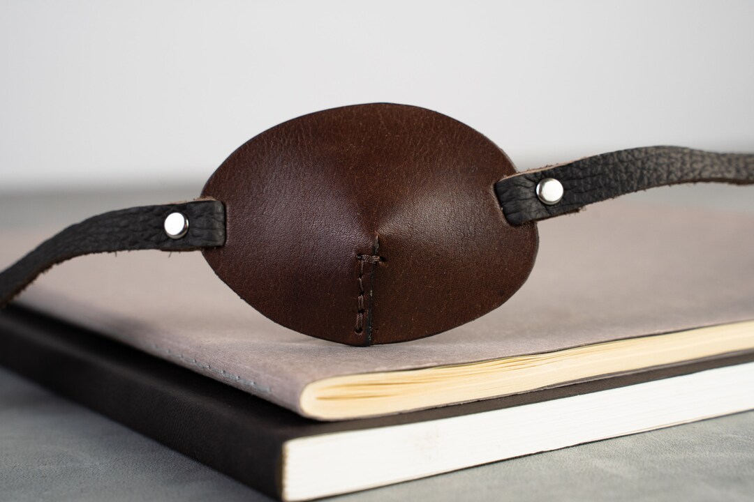 Minimal Convex Eyepatch - Black Leather Eye Patch - Etsy