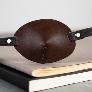 Minimal Convex Eyepatch - Black Leather Eye Patch