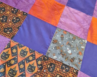 Super soft Retro Vintage style Goth American Halloween Fall Luxury patchwork quilt Blanket Throw