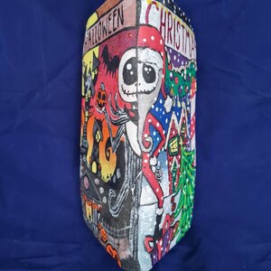 Cartera unisex personalizada pintada a mano por encargo, monedero, dibujos animados de la película Beetlejuice de la pesadilla de Burton