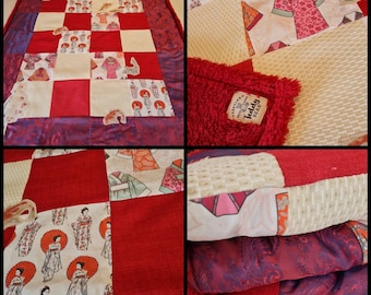 Super soft Memoirs of a Geisha Luxury patchwork quilt Blanket Sofa Throw