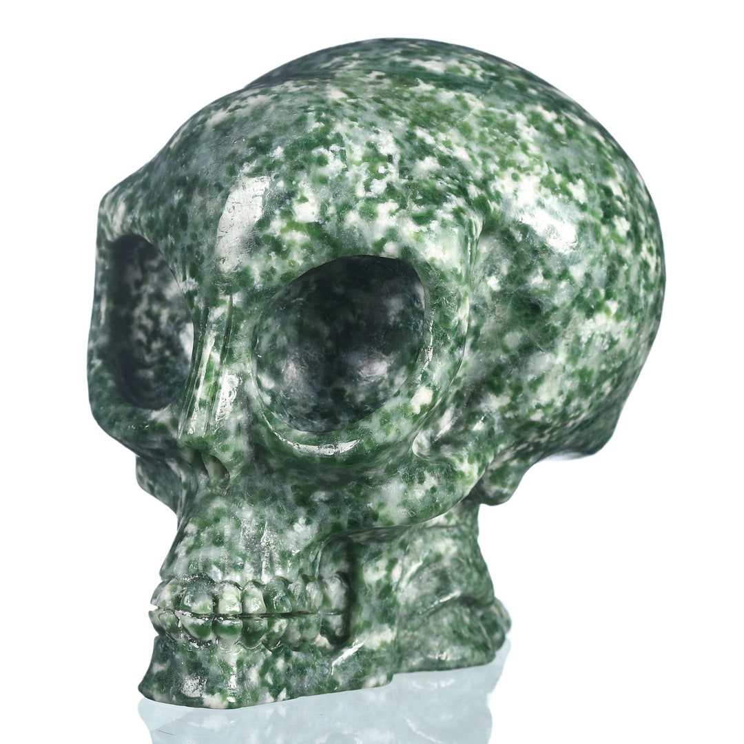 2.95" 392g Natural Hamine Jasper Hand Carved Alien Skull Head Sculpture ...
