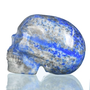 Free Shipping! New Design! 1.89&quot; Natural Lapis Lazuli Human Skull Figurine, Gemstone Carving, Crystal Skull Sculpture, #34W57, Joancarving