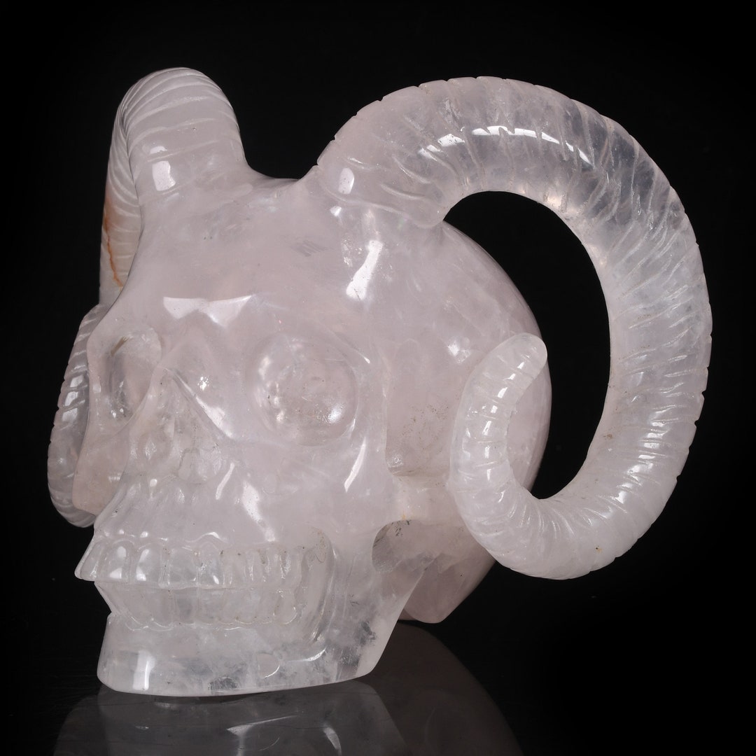 SKULL - Rose Quartz - Large 4.5 inch - China - NEW722