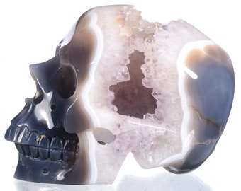 アマゾナイト　スカル 大型アマゾナイトクリスタルスカル彫刻：手彫りの置物（5.91