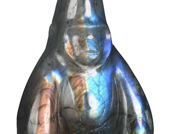 3.98インチ 345g 天然白翡翠 手彫り 猿の彫刻、Davyuan 置物、霊長類