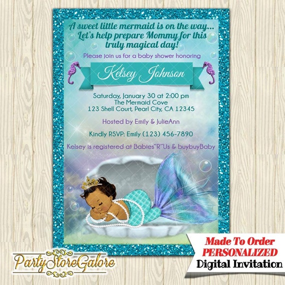 the little mermaid baby shower theme