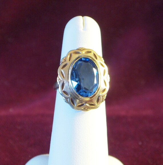 Gorgeous Blue Stone Gold filled Ring by UNCAS