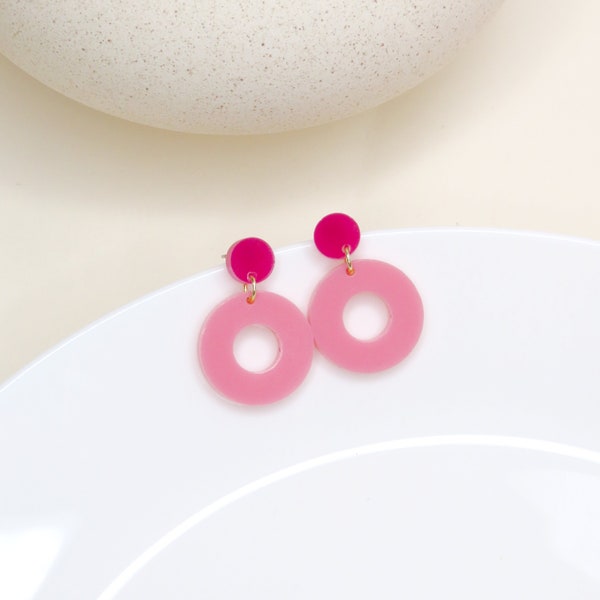 Circle Stud Earrings Etsy