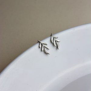 Small Silver Branch Studs image 1