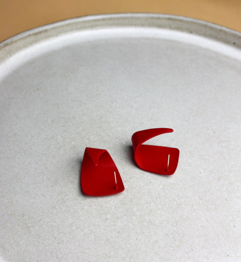 Red Statement Studs