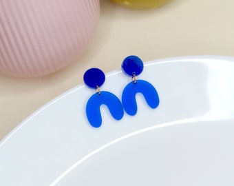 Ink Blue Arch Arch Earrings