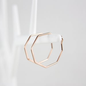 Geometrische vergoldete Rosegold Creolen Bild 2