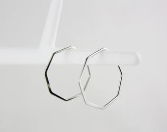 Geometric silver-plated hoop earrings