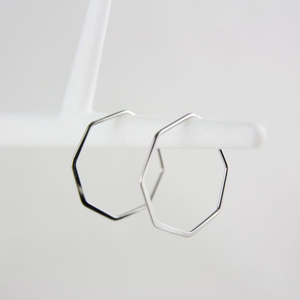 Geometric silver-plated hoop earrings