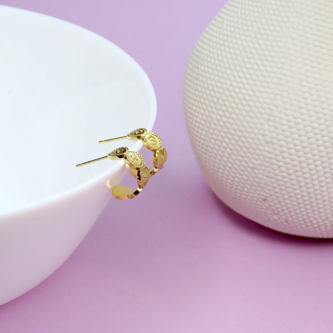 Ornaments Stainless Steel Hoop Earrings Waterproof Earrings Etsy