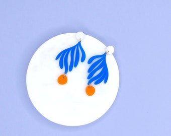 Matisse Floral Leaf Earrings in Acrylic