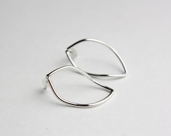 Drops swinging-silver-plated stud earrings minimalist geometric discreet