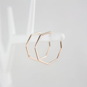 Geometric gold-plated rose gold hoop earrings