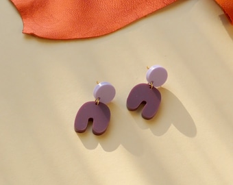 Lilac Plum Squishy Arch Arch Earrings