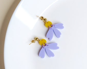 Boucles d'oreilles Asters Lilas